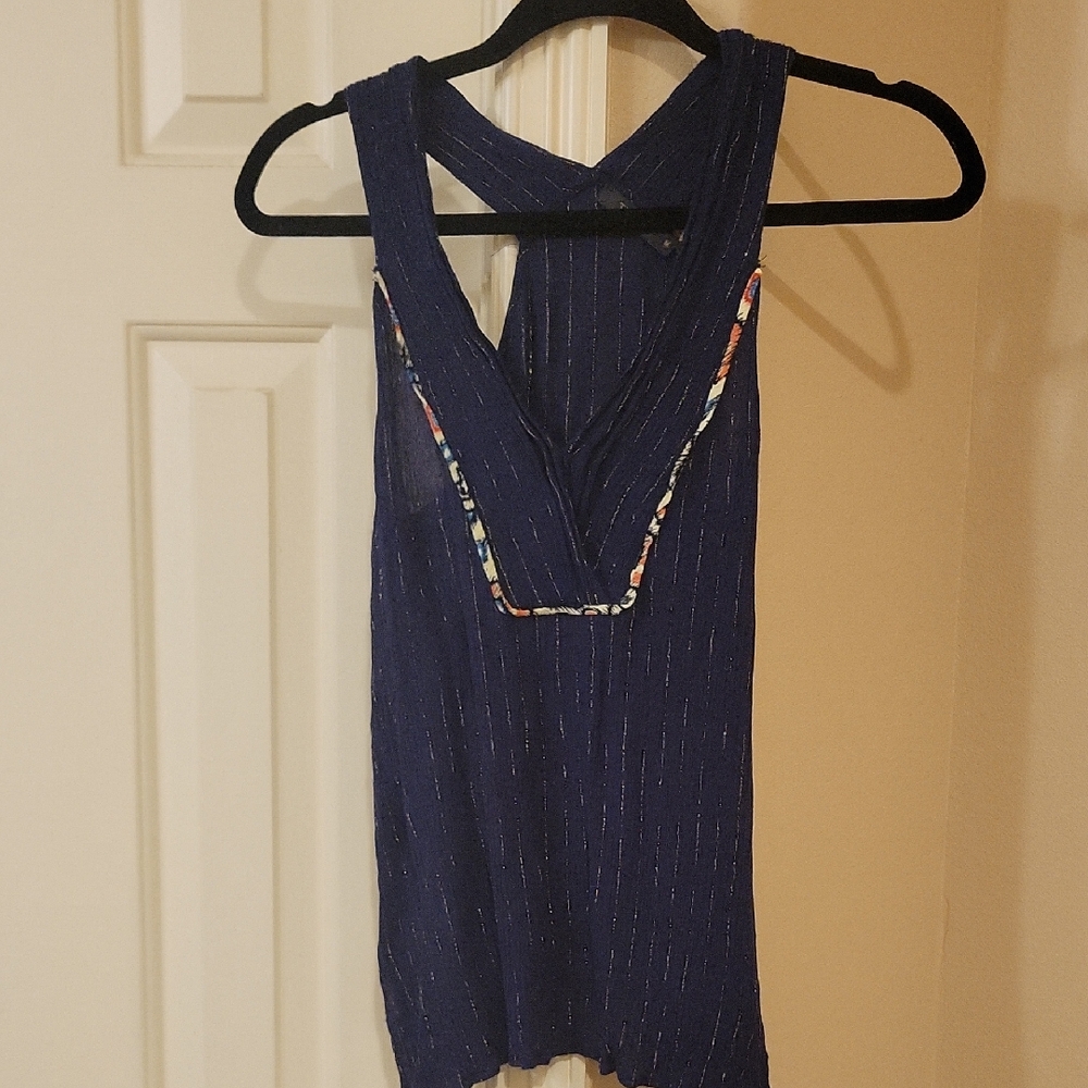 THML Navy Top with Gold Accents